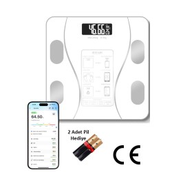 ALC Smart Body Scale Akıllı Banyo Baskülü Yağ Su Kas Vücut Kitle Endeksi Dijital Tartı
