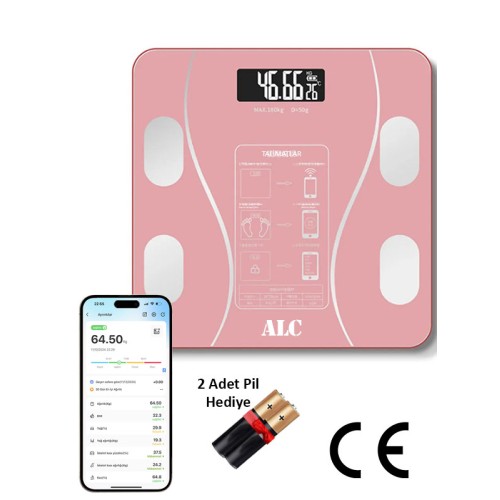 ALC Smart Body Scale Akıllı Banyo Baskülü Yağ Su Kas Vücut Kitle Endeksi Dijital Tartı